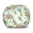 thumbnail image 1 of Funny Sloth Storage Toy Bag Chair, Rhythmic Floral Leaves Tropic Foliage Nature Print, Stuffed Animal Organizer Washable Bag, Small Size, Lime Green Umber, by Ambesonne, 1 of 3
