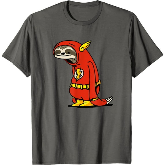 Funny Sloth Superhero Not Fast Not Furious Sloth Lover Unisex T-Shirt for Men Women Kids Toddler,Charcoal Color,Size XL