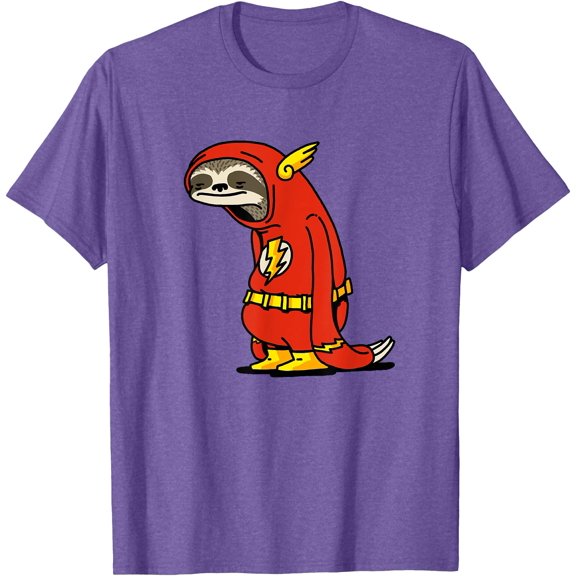 Funny Sloth Superhero Not Fast Not Furious Sloth Lover Unisex T-Shirt for Men Women Kids Toddler,Violet Color,Size M
