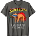thumbnail image 1 of Funny Sloth Superhero Super Sloth Hero Gift Unisex T-Shirt for Men Women Kids Toddler,Charcoal Color,Size M, 1 of 5