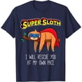 thumbnail image 1 of Funny Sloth Superhero Super Sloth Hero Gift Unisex T-Shirt for Men Women Kids Toddler,Navy Color,Size L, 1 of 5