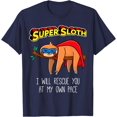 thumbnail image 1 of Funny Sloth Superhero Super Sloth Hero Gift Unisex T-Shirt for Men Women Kids Toddler,Navy Color,Size M, 1 of 5