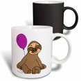 thumbnail image 1 of 3drose, Funny Sloth with Purple Balloon Cartoon, 11oz Magic Transforming Mug, 1 of 7