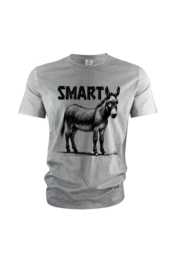 Funny Smart donkey Tee shirt smart graduation graduate school college tee shirt (Small Grey)