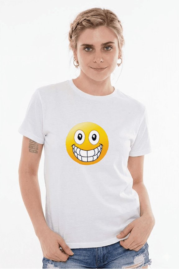 Funny Smiley Face Emoji T Shirt Classic Yellow Happy Positive Graphic Apparel,for unisex up to 5XL