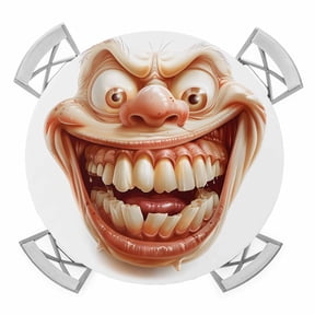 Funny Smiling Face Elastic Fitted Round Table Cover Humor Waterproof Outdoor Tablecloth for Holiday Party, Picnic, Patio & Dining Fits Tables Up to 36"-44"