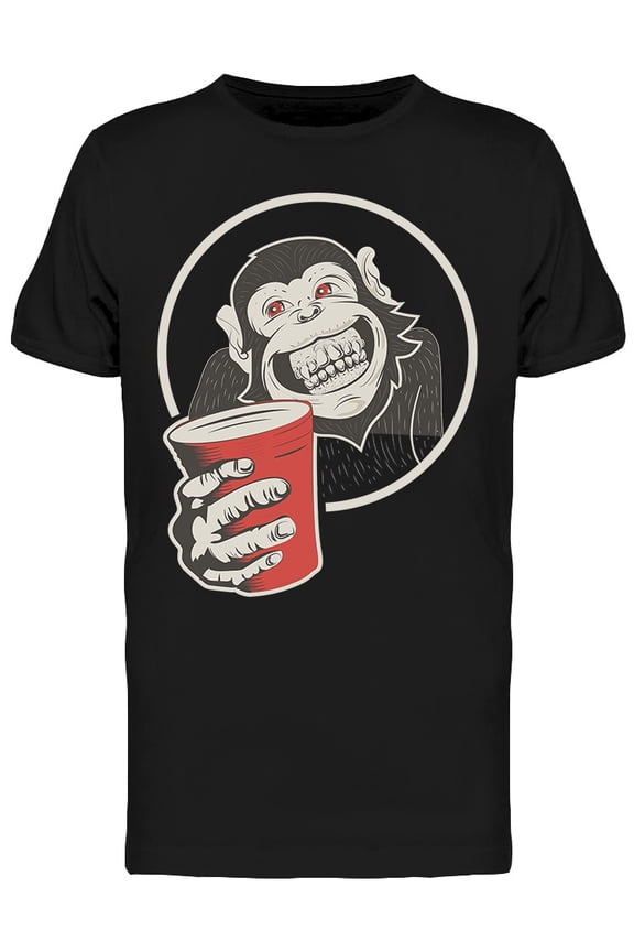 Funny Smiling Monkey T-Shirt Men -Image by Shutterstock, Male Large