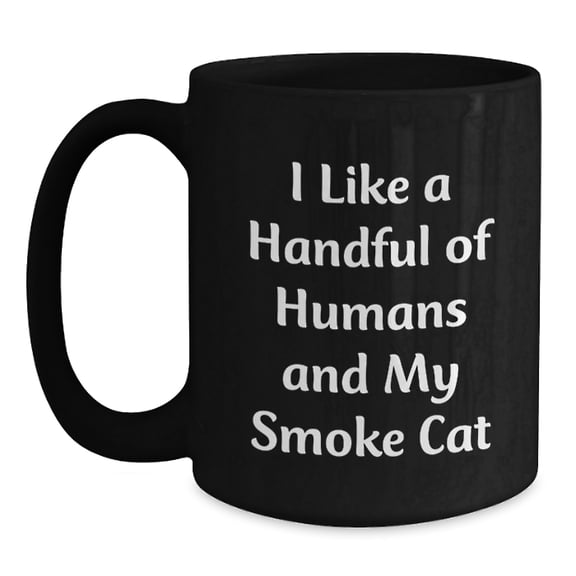 Funny Smoke Cat Black Coffee Mugs Gifts from Friends and Family for Men and Women on Christmas Unique Morning