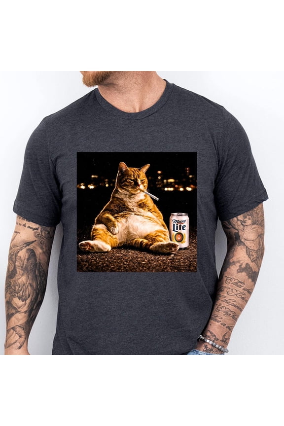 Funny Smoking Cat Meme Shirt Cigarette Cat Shirt Gen Z Joke Shirt Stupid Brainrot Gift Cat