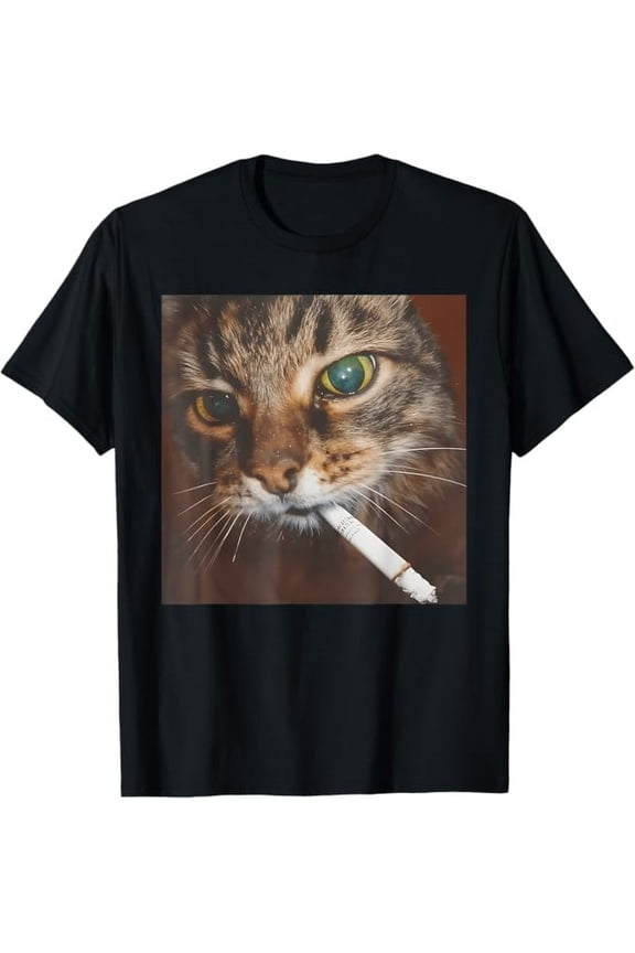 Funny Smoking Cat Meme T-Shirt