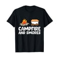 thumbnail image 1 of Funny Smores Lover Campfire And Smores Black T-Shirt Short Sleeve, 1 of 5
