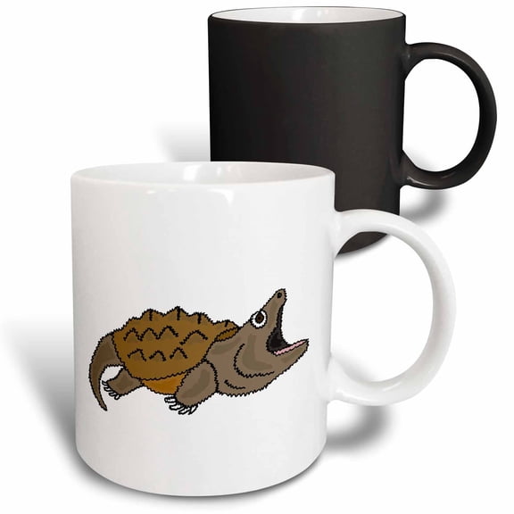 3drose, Funny Snapping Turtle Original Art, 11oz Magic Transforming Mug