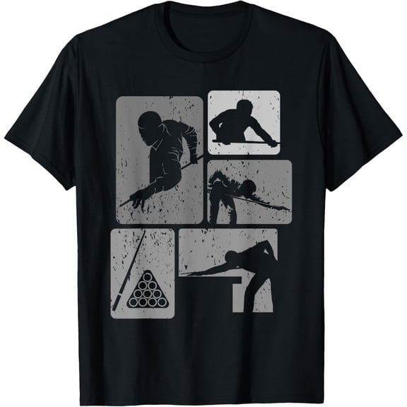 Funny Snooker Billiard Player Eight Ball Design Pool Player T-Shirt