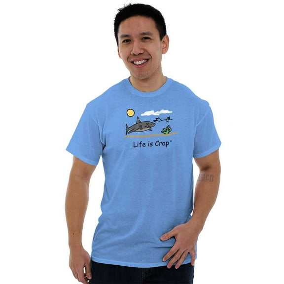 Funny Snorkel Shark Chase Beach Day Men's Graphic T Shirt Tees Brisco Brands X