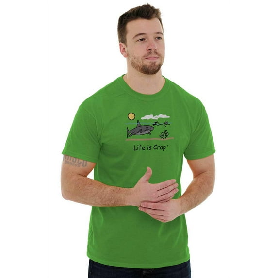 Funny Snorkel Shark Chase Beach Day Men's Graphic T Shirt Tees Brisco Brands X