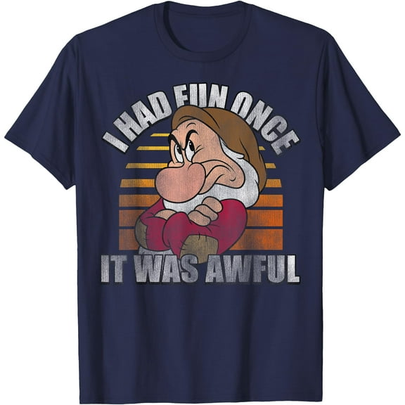 Funny Snow White Grumpy I Had Fun Once It Was Awful DTG Print Unisex T-Shirt