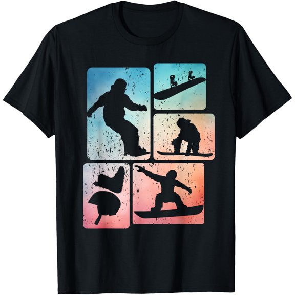 Funny Snowboarding Lover Snowboarder Winter Sports Snowboard T-ShirtMen's and women's gift, black and white T-shirt, size: Extra large S-4XL