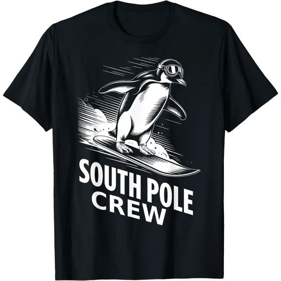 Funny Snowboarding Penguin Southpole Crew Winter Sports T-Shirt, Unisex T-Shirt