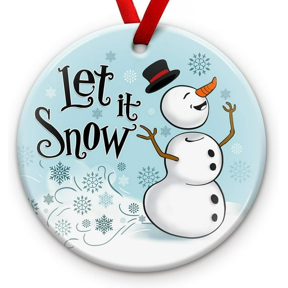 Funny Snowman Christmas Ornament 2025 – “Let Snow” Ornament, Holiday Tree Decoration, Funny Humorous Winter Gift - Xmas Hanging Decor, Secret Santa Present, Snowman Gift Ideas for Family undefined