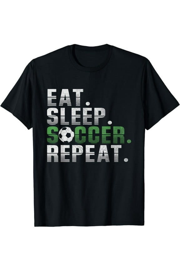 Funny Soccer Eat Sleep Soccer Repeat Kids Boys Youth Soccer T-Shirt
