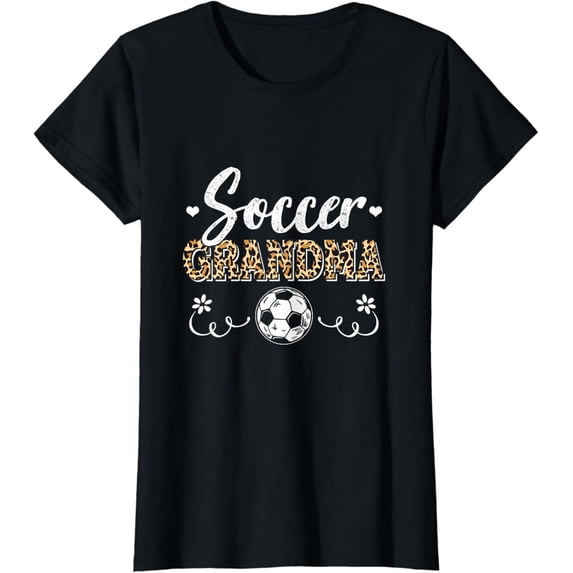 Funny Soccer Fan Leopard Pattern Women Grandma Soccer Player T-Shirt