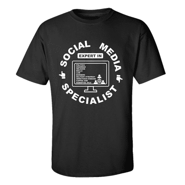Funny Social Media Specialist Unisex Adult Short Sleeve T-shirt-Black-xxxl