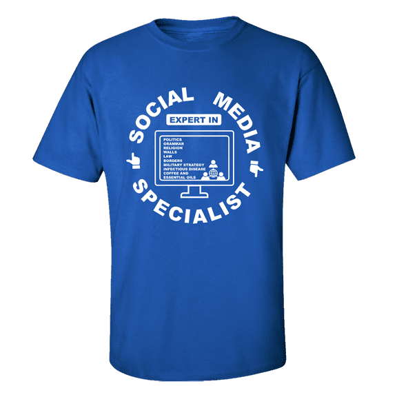 Funny Social Media Specialist Unisex Adult Short Sleeve T-shirt-Royal-small