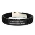 thumbnail image 1 of Funny Social Worker Gifts Graduation - I Can't Fix Stupid But I'm A Fairly Decent Social Worker Glide lock Clasp Bracelet for Men Women Friends Coworkers Family, 1 of 4