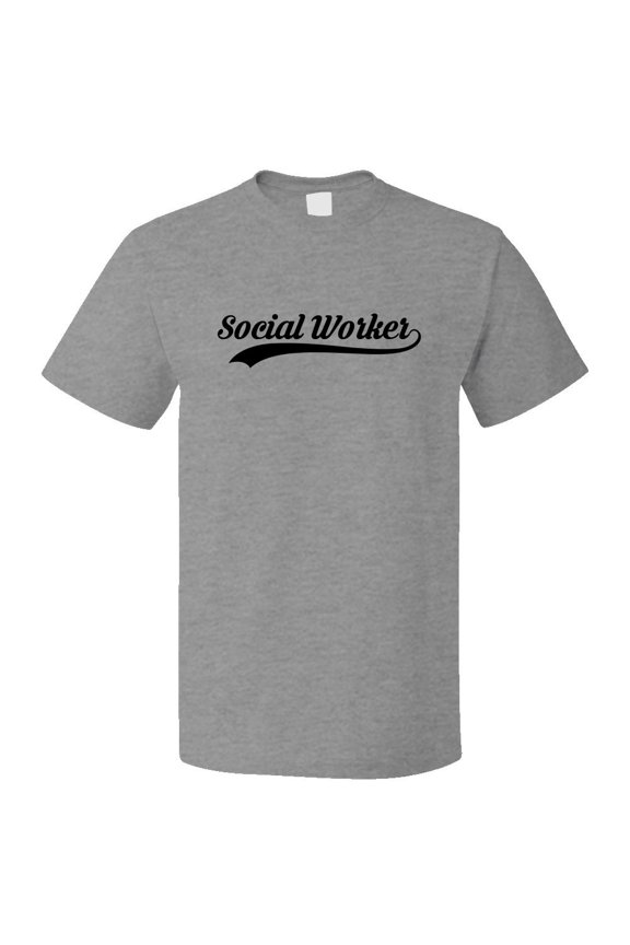 Funny Social Worker Retro Old School T shirt Tee Gift