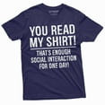 thumbnail image 1 of Funny Social interaction Sarcastic shirt Hilarious tee introvert anti social T-Shirt (Small Navy Blue), 1 of 7