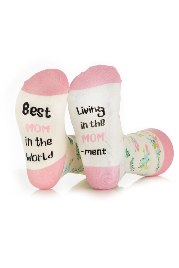 Funny Socks for Best Mom In The World, Gifts for Mom or Wife Birthday Gifts, Christmas Stocking Stuffers, or Fun Gifts for Women FunnyFeet (FlowerMom)
