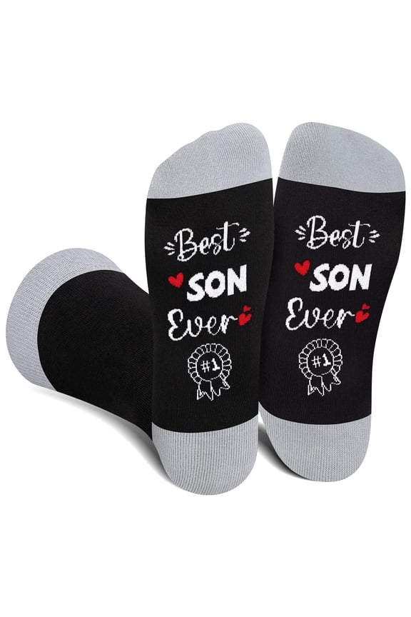 Funny Socks Best Son Ever,Birthday Valentines Christmas Birthday Gifts Ideas Christmas Stocking Stuffers Gifts for Son Teenage