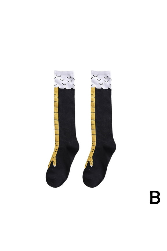 Funny Socks Chicken Leg Animal Legs Knee Fitness Novelty Women Men Xmas Gift U4Q4