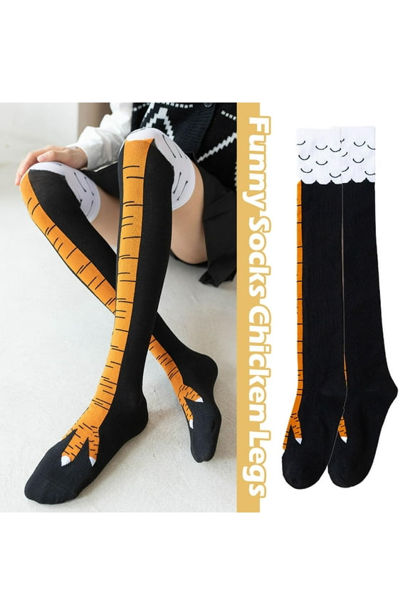 Funny Socks Chicken Legs Cartoon Animal Legs Knee Fitness Novelty Women Mens