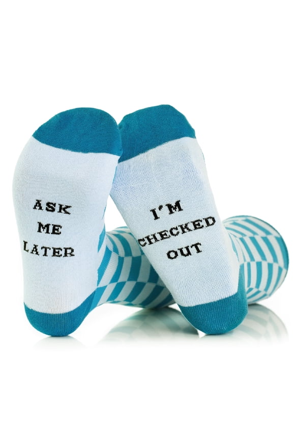 Funny Socks for Men - Checkered Socks with a Pun