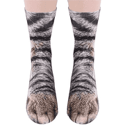 Funny Socks for Men Women Teens - Fun Animal Cat Paws Socks 3D White Elephant Novelty Gifts for Dad Husband Cute Funky Crazy Socks - Valentine's Christmas Gag G