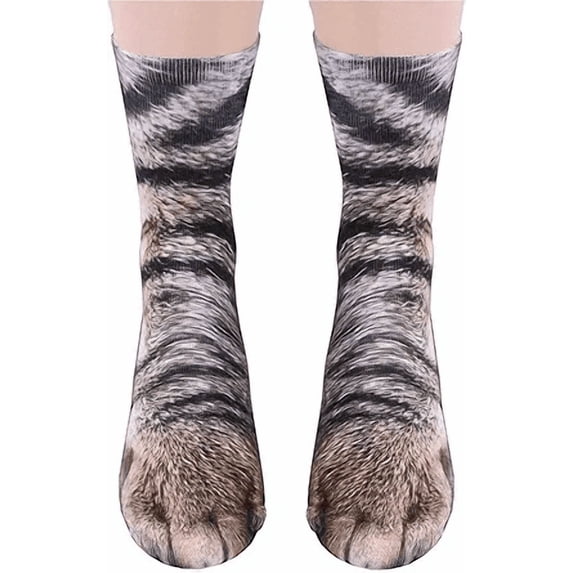 Funny Socks for Men Women Teens - Fun Animal Cat Paws Socks 3D White Elephant Novelty Gifts for Dad Husband Cute Funky Crazy Socks - Valentine's Christmas Gag Gifts Stocking Stuffers