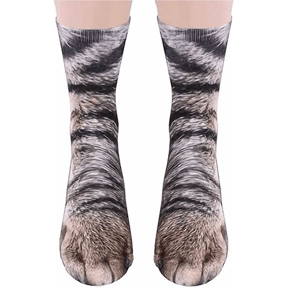 Funny Socks for Men Women Teens - Fun Animal Cat Paws Socks 3D White Elephant Novelty Gifts for Dad Husband Cute Funky Crazy Socks - Valentine's Christmas Gag Gifts Stocking Stuffers