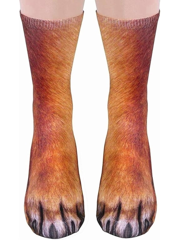 Funny Socks for Men Women Teens - Fun Animal Dog Paws Socks 3D White Elephant Novelty Gifts for Dad Husband Cute Funky Crazy Socks - Valentine's Christmas Gag Gifts Stocking Stuffers