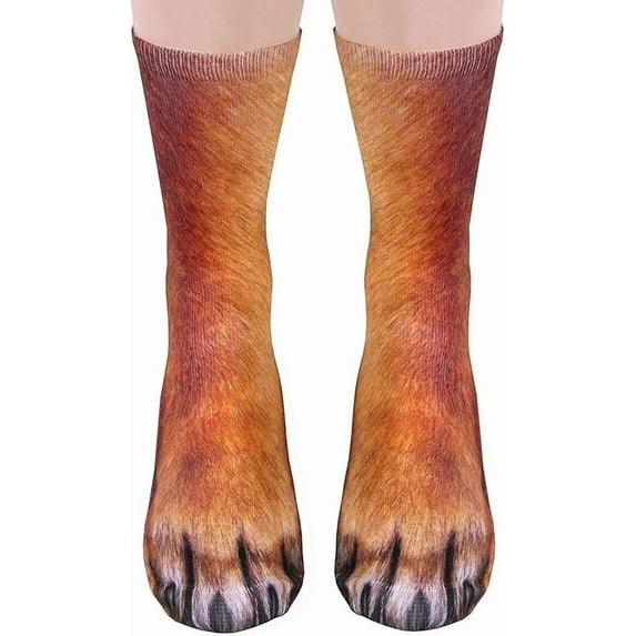 Funny Socks for Men Women Teens - Fun Animal Dog Paws Socks 3D White Elephant Novelty Gifts for Dad Husband Cute Funky Crazy Socks - Valentine's Christmas Gag Gifts Stocking Stuffers