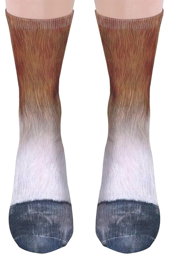 Funny Socks for Men Women Teens-Fun Animal Horse Paws Socks 3D Casual Fathers Day Novelty Gifts for Dad Husband Funny Funky Cotton Crazy Crew Socks - Valentines Christmas Gifts Stocking