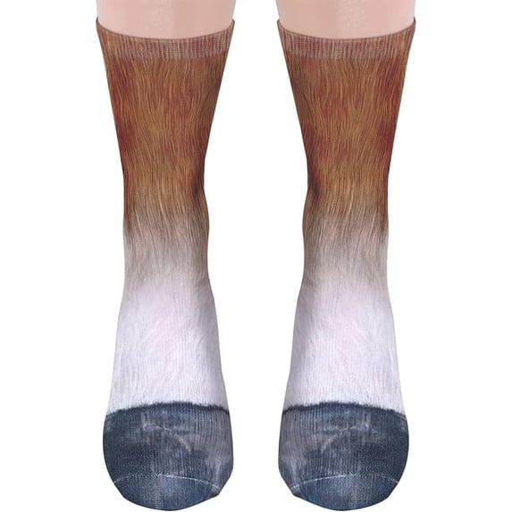 Funny Socks for Men Women Teens-Fun Animal Horse Paws Socks 3D Casual Fathers Day Novelty Gifts for Dad Husband Funny Funky Cotton Crazy Crew Socks - Valentines Christmas Gifts Stocking
