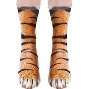 Funny Socks for Men Women Teens-Fun Animal Tiger Paws Socks 3D Casual Fathers Day Novelty Gifts for Dad Husband Funny Funky Cotton Crazy Crew Socks - Valentines