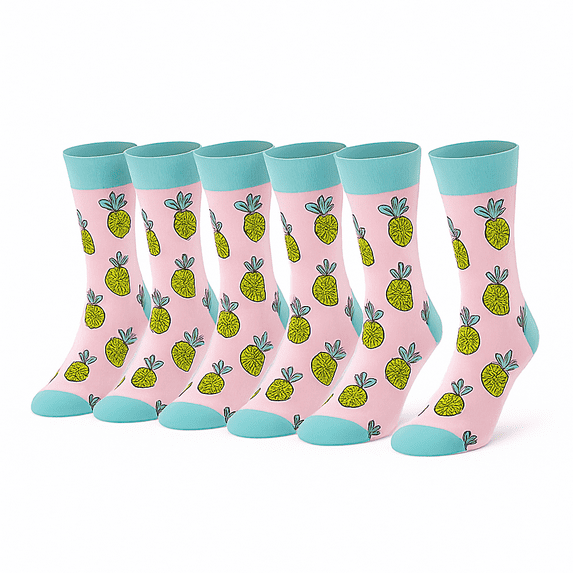 Funny Socks for Men Women, 6 Pairs Colorful Crew Socks Gift Pack, Cotton Blend, Unisex - Style 6