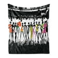 thumbnail image 1 of Funny Soft Flannel Fleece Throw Blanket, Modern Colorful Fashion Bodycon Runway Stage Concert Form Top Models, Cozy Plush for Indoor and Outdoor Use, 50" x 60", White Coral Purple, by Ambesonne, 1 of 5