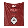 thumbnail image 1 of Funny Soft Flannel Fleece Throw Blanket, Yes Officer I Did See Speed Limit Sign Didnt See You, Cozy Plush for Indoor and Outdoor Use, 50" x 70", Ruby Grey, by Ambesonne, 1 of 5