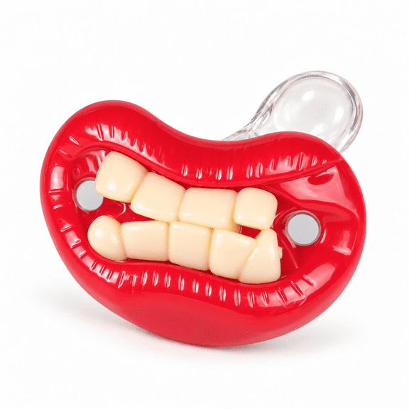 Funny Soft Novelty Pacifier with Playful Facial Expression for Funny Photos, Family Gatherings and Gift Ideas (C)