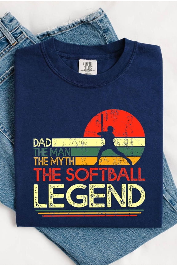Funny Softball Dad Tee, Dad The Man The Myth The Softball Legend Shirt, Dad Life Softball Shirt, Father'S Day Gift Tee