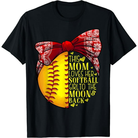 Funny Softball Gift Mom Women Pitcher Catcher Girls Lovers T-Shirt