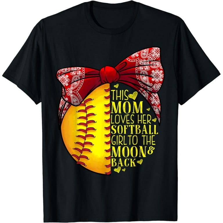 Girls Love Softball Shirt Mom Women Distressed Ball T-Shirt Girls Love Softball Shirt Mom Women Distressed Ball T-Shirt